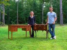 Matthew A Wolfe and Moriah Doucette of Doucette and Wolf furniture makers Hand made custom furniture maker