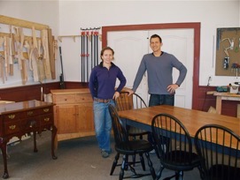 Matthew Wolfe and Moriah Doucette Furniture Makers custom furniture NH, colonial furniture NH, Maine, Mass, Vermont, NY, RI, Conn,  New England furniture maker