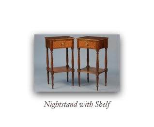 Nightstand with reeded legs two drawer nightstands, custom end table reproduction end table