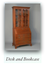 Reproduction Desk and Bookcase 18th Century Secretary