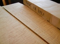 Handmade Custom Nightstand made of Tiger Maple CUrly Maple
