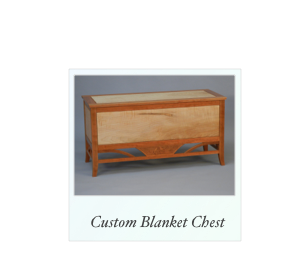 Custom Blanket Chest made of cherry and tiger maple curly maple