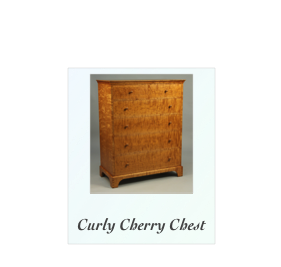 Curly Cherry Chest of drawers handcrafted