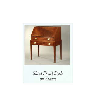 Walnut and Crotch Walnut Desk on Frame